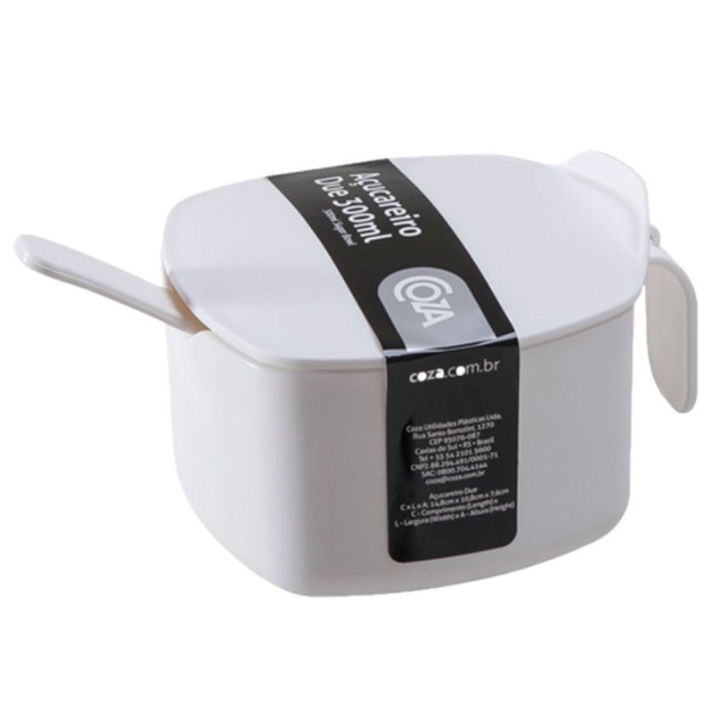Acucareiro De Plastico Branco 300ml - Coza