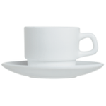 Xicara De Vidro Temperado Com Pires Hotel 80ml - Luminarc