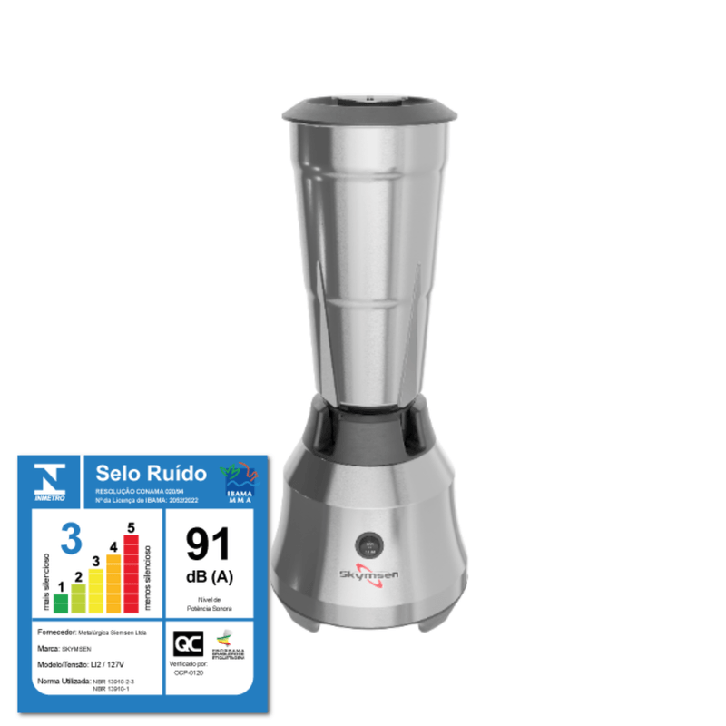 Liquidificador Profissional Skymsen LI2 2 Litros Alta Rotacao Inox