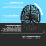 Ventilador de Parede Industrial 1M 1-2CV Preto 220V Alta Potencia