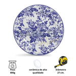 Conjunto 6 Pratos Rasos Blue Garden Elegancia a Mesa - Scalla