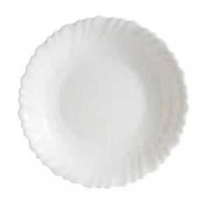 Prato De Vidro Temperado Fundo Feston Branco 21cm - Luminarc