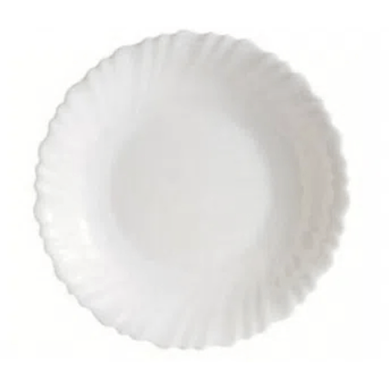 Prato De Vidro Temperado Fundo Feston Branco 21cm - Luminarc