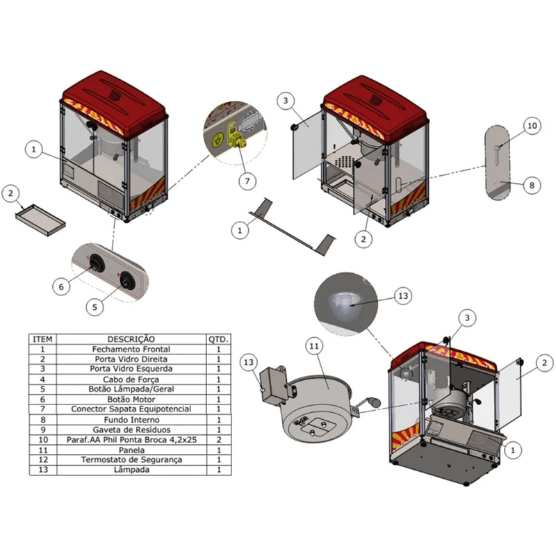 Maquina Pipoqueira Eletrica Profissional 127V Braesi BMP-150