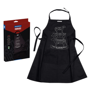 Avental Estampado Churrasco Tramontina 100% Algodão Preto Unissex