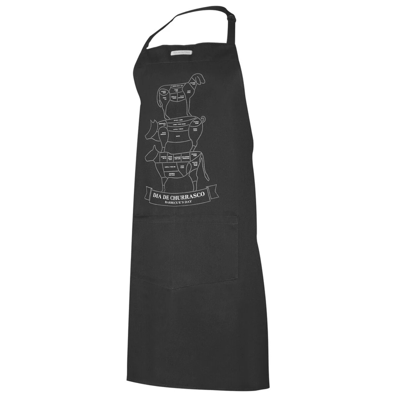 Avental Estampado Churrasco Tramontina 100- Algodao Preto Unissex