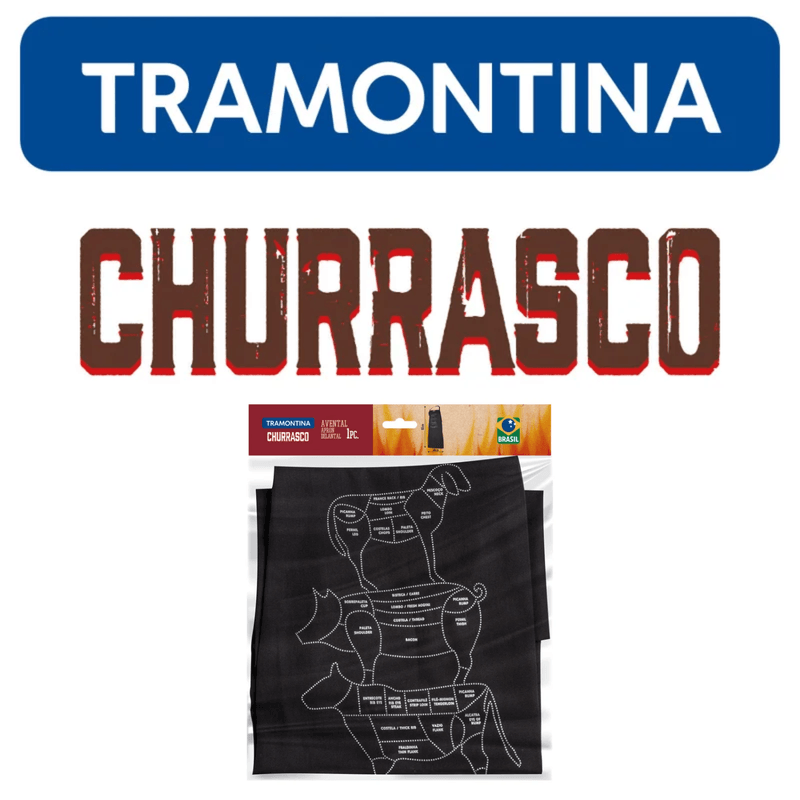 Avental Estampado Churrasco Tramontina 100- Algodao Preto Unissex