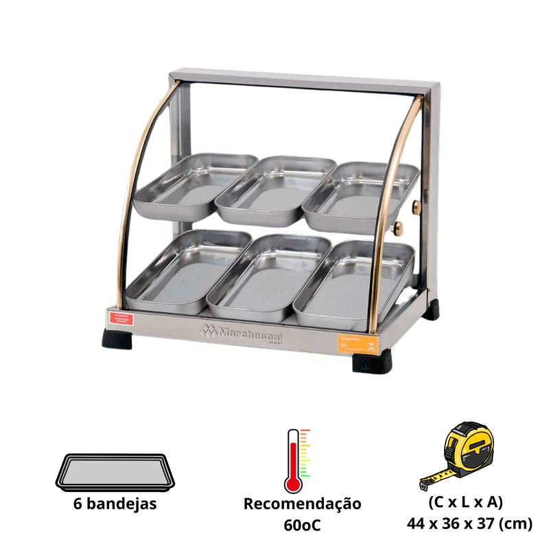Estufa Curva Dupla 6 Bandejas 127V Ouro Ef-2-261 Marchesoni