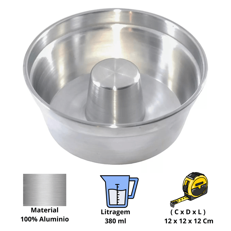 Forma De Pudim N12 Aluminio Nova Real