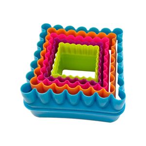 Jogo Cortador Quadrado Liso e Crespo 5 Peças - Doupan