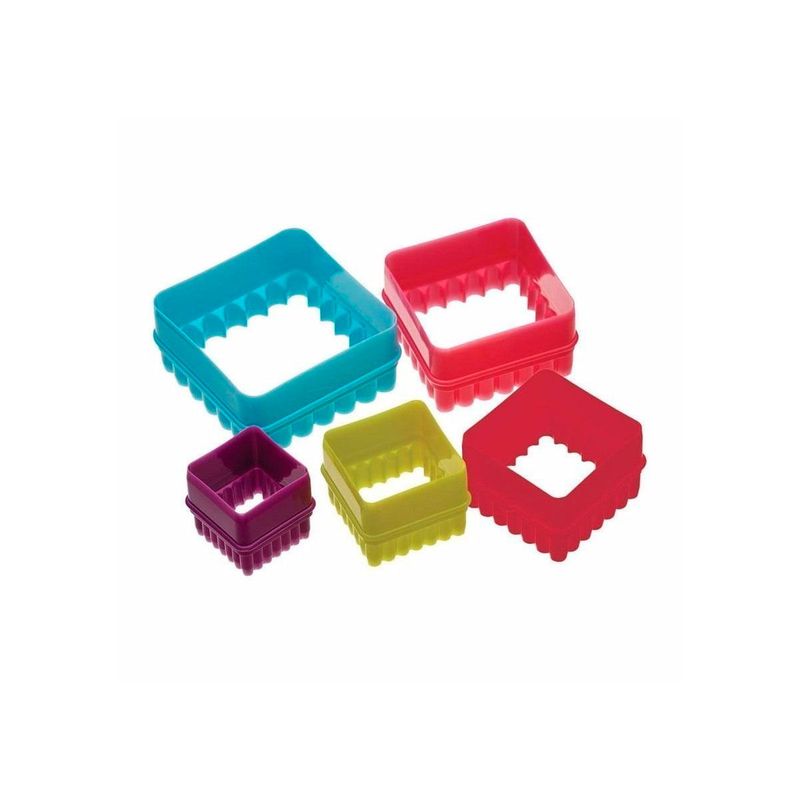 Jogo Cortador Quadrado Liso e Crespo 5 Pecas - Doupan