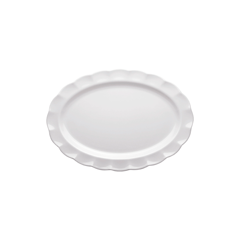 Travessa Oval Aba Ondulada Melamina 45x32cm B130 Narcel