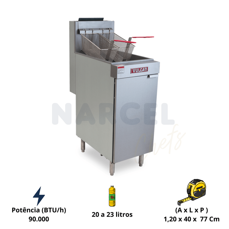 Fritadeira Industrial Vulcan LG300 a Gas GLP 20 Litros Hobart