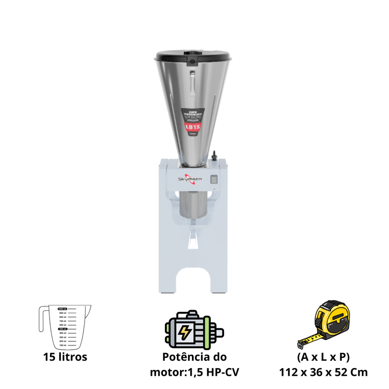 Liquidificador Industrial 15L Basculante LB15  Skymsen 220V