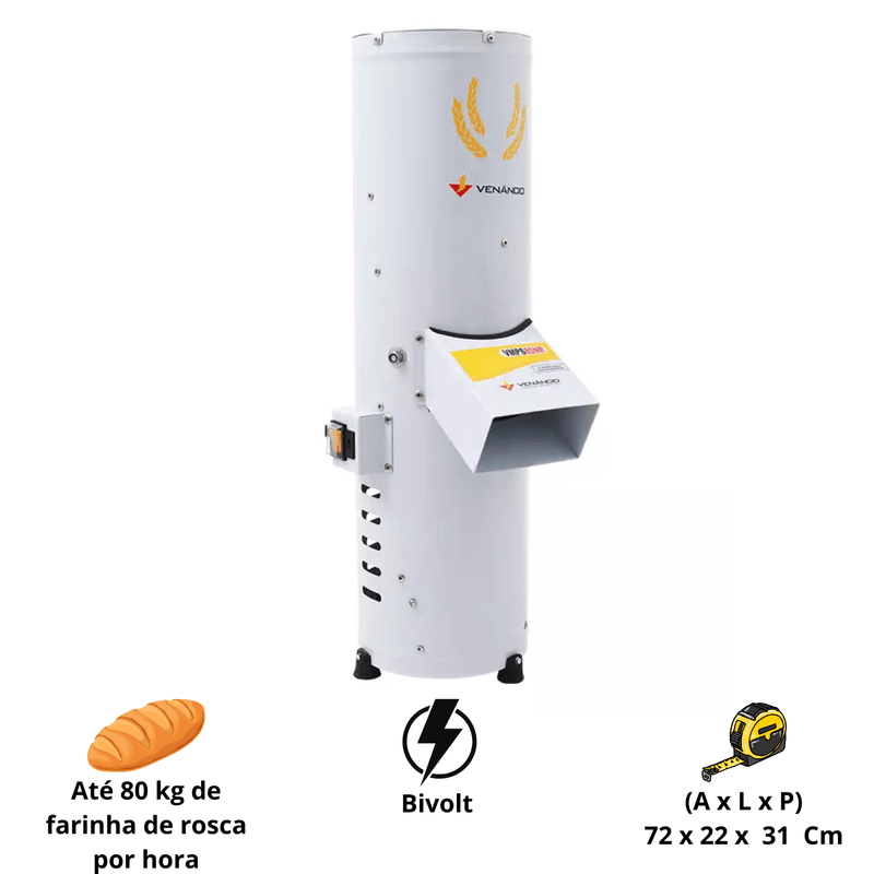 Moinho de Pao Alta Producao 80kg Bivolt VMPS80NR Venancio