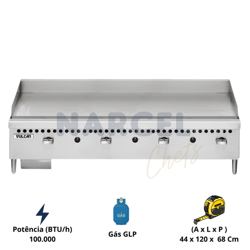 Chapa Bifeteira Profissional a Gas VCRG48 Vulcan - Hobart