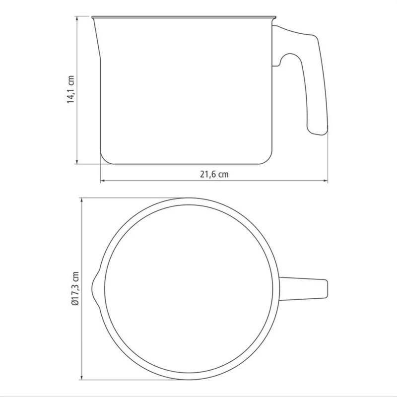 Fervedor Antiaderente Tramontina Paris Starflon Max Chumbo 16cm 2-7L