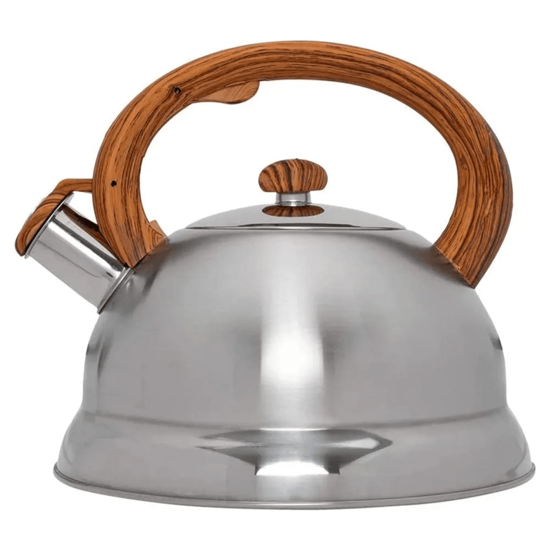 Chaleira De Inox Com Apito Alca Bambu 3 Litros Mimo Style