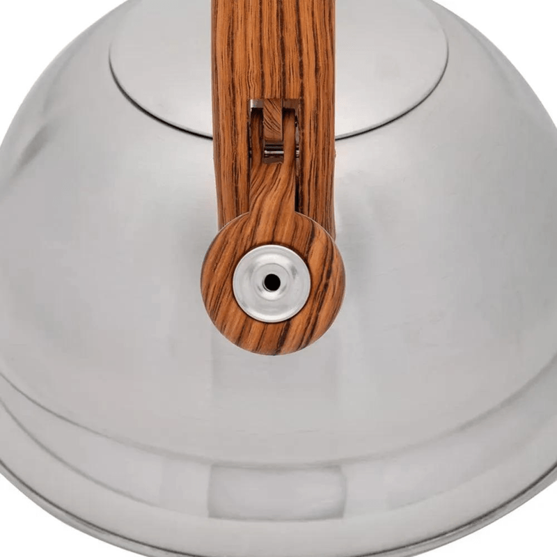 Chaleira De Inox Com Apito Alca Bambu 3 Litros Mimo Style