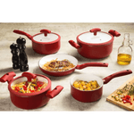 Jogo De Panelas Inducao 5 Pecas Vermelho - Hercules