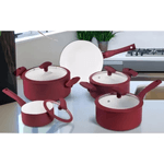 Jogo De Panelas Inducao 5 Pecas Vermelho - Hercules