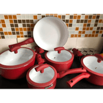 Jogo De Panelas Inducao 5 Pecas Vermelho - Hercules