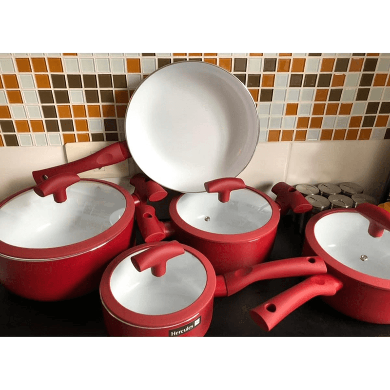 Jogo De Panelas Inducao 5 Pecas Vermelho - Hercules