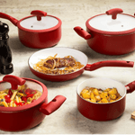 Jogo De Panelas Inducao 5 Pecas Vermelho - Hercules