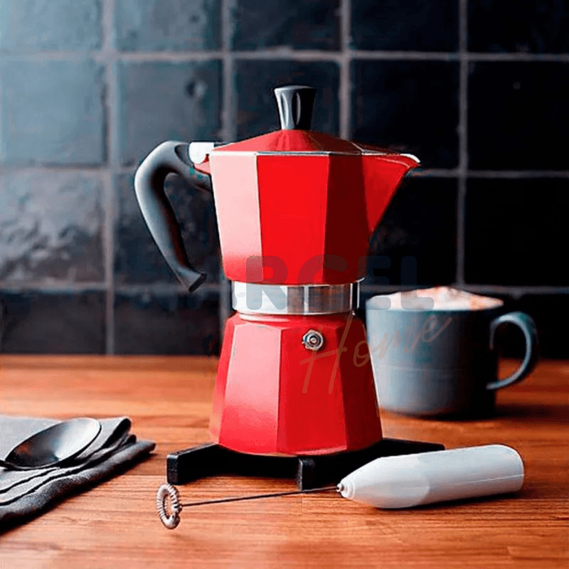 Cafeteira Italiana De Aluminio  Vermelha - Mimo Style