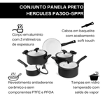 Jogo De Panelas Inducao 5 Pecas Preto - Hercules