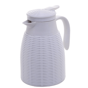 Garrafa Térmica De Plástico Rattan Branca 1 Litro - Lyor