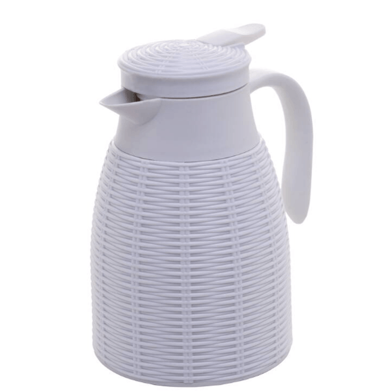 Garrafa Termica De Plastico Rattan Branca 1 Litro - Lyor