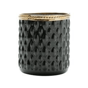 Vaso Cachepot de Vidro Zamac Bristol Preto - Lyor