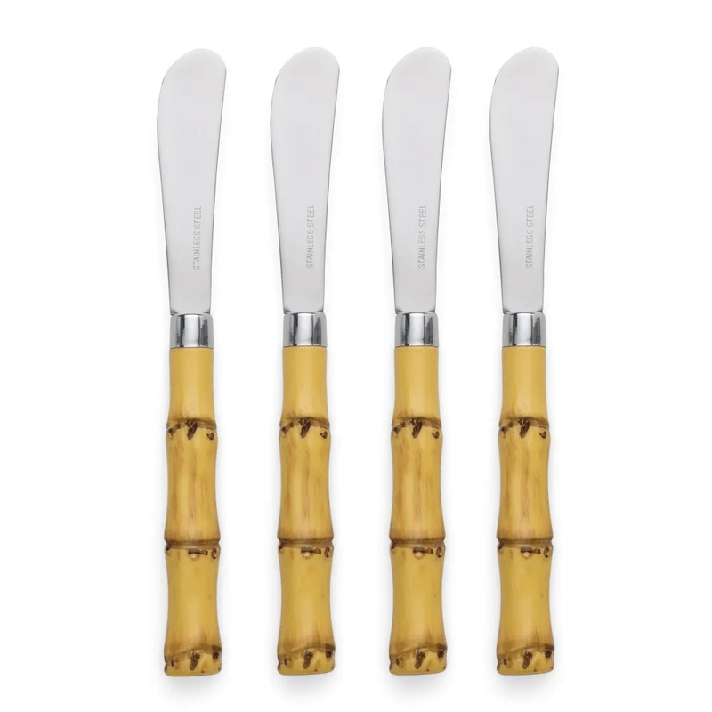 Conjunto de 4 Espatulas Inox Cabo de Bambu de plastico LYOR