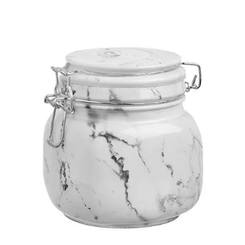 Pote De Vidro Hermetico Marble 650ml - Hauskraft