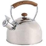 Chaleira De Inox Com Apito Alca Bambu 2-5 Litros - Mimo Style