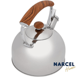 Chaleira De Inox Com Apito Alca Bambu 2-5 Litros - Mimo Style