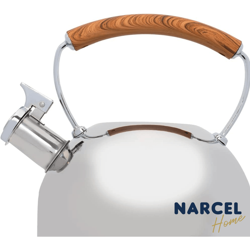 Chaleira De Inox Com Apito Alca Bambu 2-5 Litros - Mimo Style