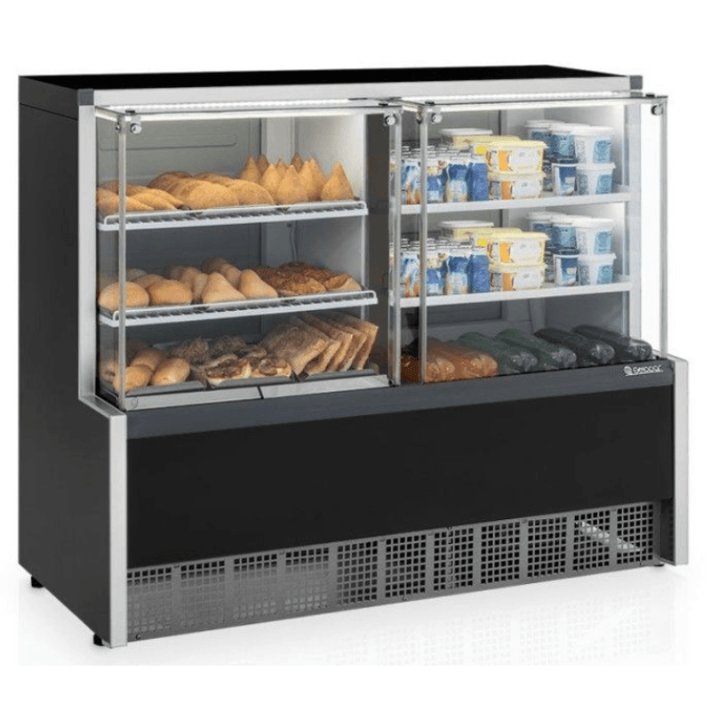 Balcao Quente-Frio 1-40m GQRA-140 Preto - Gelopar