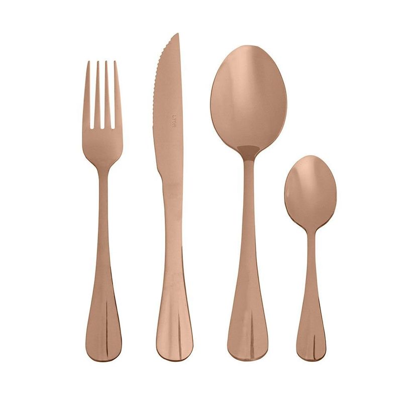 Jogo De Talher Aco Inox Positano Rose 24 Pecas - Lyor