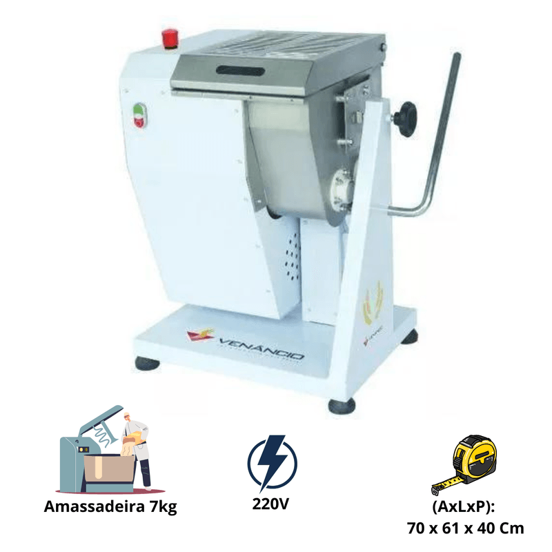 Amassadeira Semi Rapida 7Kg Basculante Venancio