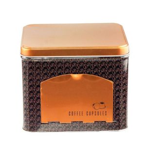Lata Porta Cápsulas Metal Coffee Beans Cobre -Lyor
