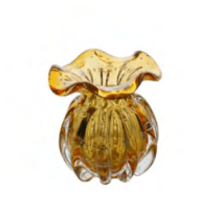 Vaso De Vidro Italy Âmbar/Dourado - Lyor