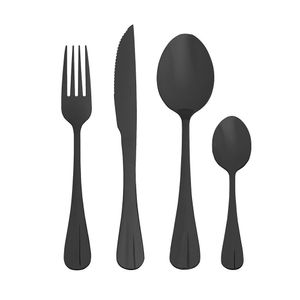 Jogo De Talher Aço Inox Positano Black 24 Peças - Lyor