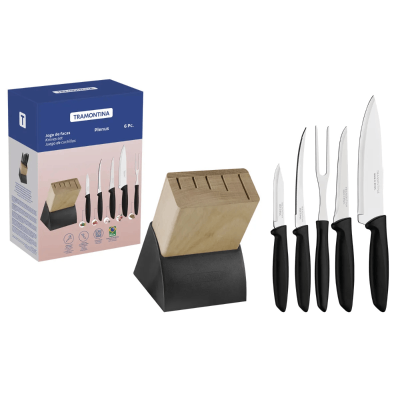 Jogo de Faca Plenus com 6 Pecas em Inox - TRAMONTINA