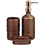 Jogo De Vidro Para Banheiro 3 Pecas Bronze - Yangzi