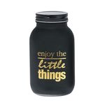 Pote De Vidro Preto Fosco Enjoy 950ml - Hercules