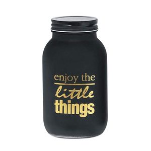 Pote De Vidro Preto Fosco Enjoy 950ml - Hercules