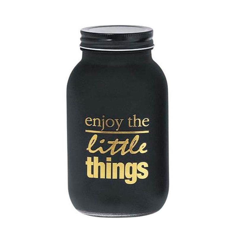 Pote De Vidro Preto Fosco Enjoy 950ml - Hercules