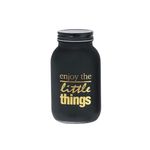 Pote De Vidro Preto Fosco Enjoy 450ml - Hercules